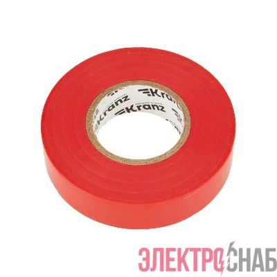 Изолента ПВХ профессиональная 0.18х19мм х 20м красная (уп.10шт) Kranz KR-09-2804