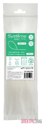 Стяжка кабельная 380х7.6 бел. (уп.100шт) SE IMT38076W