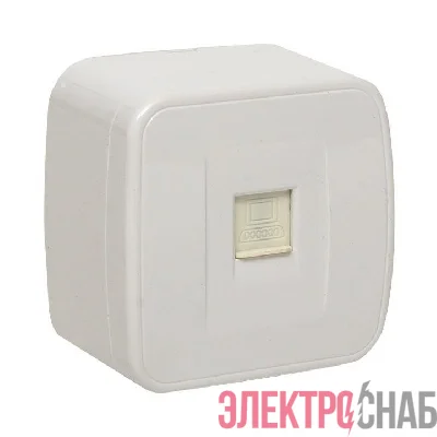 Розетка компьютерная 1-м ОП Минск RJ45 1А 120В бел. Basic EKF EGK01-035-10