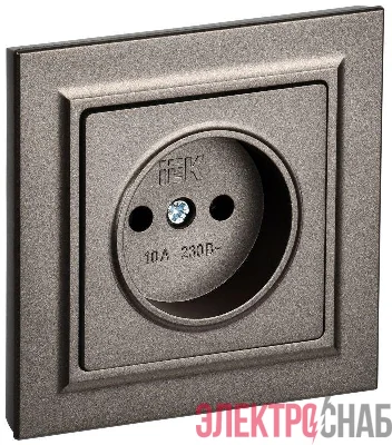 Розетка СП BRITE РСР10-1-0-БрТБ 10А в сборе без заземл. без защ. шторок бр. IEK BR-R10-10-K45-F