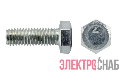 Болт М6х20 с шестигранной головкой цинк. DIN 933 (уп.80шт) класс прочности 8.8. коробка Tech-Krep 144931