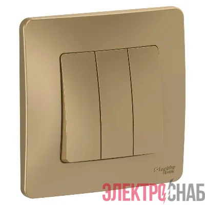Выключатель 3-кл. СП Blanca 10А IP20 (сх. 1+1+1) 250В титан SE BLNVS100504