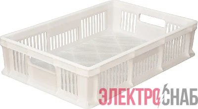 Ящик 600х400х140 мороз. перфорированный с ручками,  натуральный 705.01.01 705.01.01