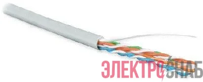 Кабель витая пара U/UTP кат.5E 4х2х24AWG solid PVC UUTP4-C5E-S24-IN-PVC-GY-305 сер. (м) Hyperline 41903