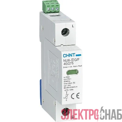 Ограничитель импульсных перенапряжений NU6-IIG 1п In=15кА Uc=440В Im=40кА (R) CHINT 252494