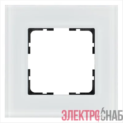 Рамка 1-м G-Glass стекло бел. White Glass Jasmart G1001GW