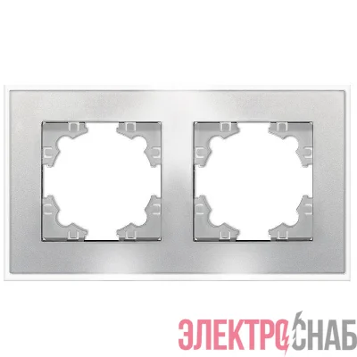 Рамка 2-м Афина стеклянная серебр. UNIVersal 2267