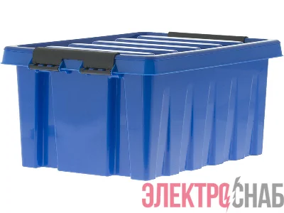 Ящик 415х300х190 мм с крышкой и клипсами синий Rox Box 16 Rox Box 16