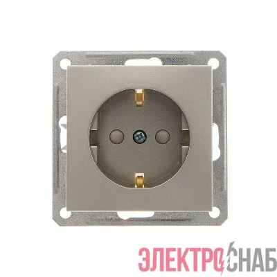 Механизм розетки 1-м СП W59 16А защ. шторки с заземл. шампань SchE RS16-152-4-86 (РС16-152-4-86)