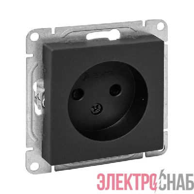 Розетка СП Эпика 16А без заземл. защ. шторки механизм черн. EKF UP1-SOB-101