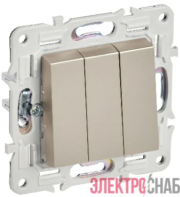 Выключатель 3-кл. SKANDY 10А SK-V11Sh шампань IEK SK-V30-0-10-K37