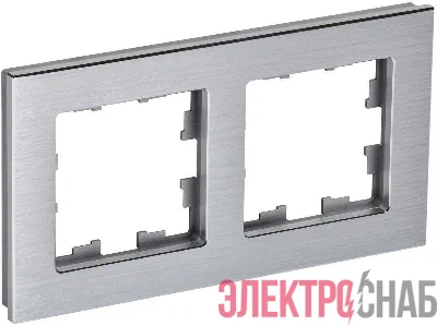 Рамка 2-м BRITE РУ-2-1-БрА металл алюм. IEK BR-M22-M-K47