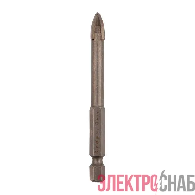 Сверло по стеклу и керамике 8мм 4 грани шестигранный хвостовик Kranz KR-91-0650
