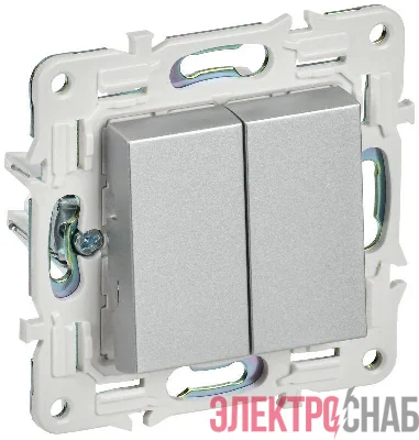 Выключатель проходной 2-кл. SKANDY 10А SK-V05S серебр. IEK SK-V22-0-10-K23