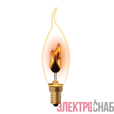 Лампа декоративная IL-N-CW35-3/RED-FLAME/E14/CL с типом свечения "эффект пламени" форма "свеча на ветру" прозр. упак. картон Uniel UL-00002982