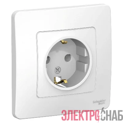 Розетка 1-м СП Blanca 16А IP20 250В с заземл. без защ. шторок бел. SE BLNRS001011
