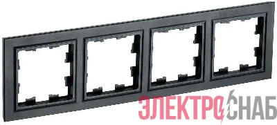 Рамка 4-м BRITE РУ-4-БрЧ черн. IEK BR-M42-K02