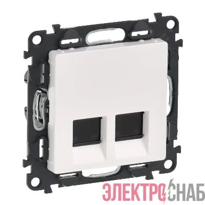 Механизм розетки комп. 2-м Valena Life RJ45 CAT.5E UTP с лицевой панелью бел. Leg 753441
