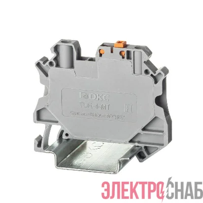 Клемма расцепительная винтовой зажим 2 точки подключения 4кв.мм сер. DKC TUR-4-MT