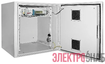 Шкаф уличный 19дюйм 15U 650х600мм IP55 метал. дверь; сер. ITK LO35-15U66-M55