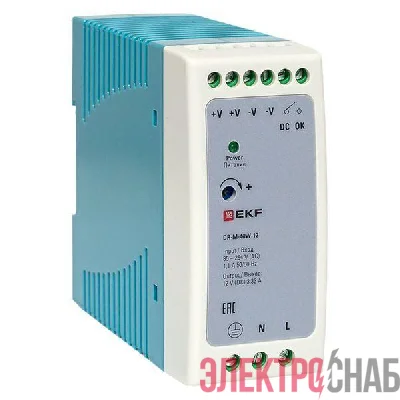 Блок питания на DIN-рейку 40Вт Uвх ~ 220В AC m Uвых - 12В DC постоянного тока EKF DR-M-40W-12