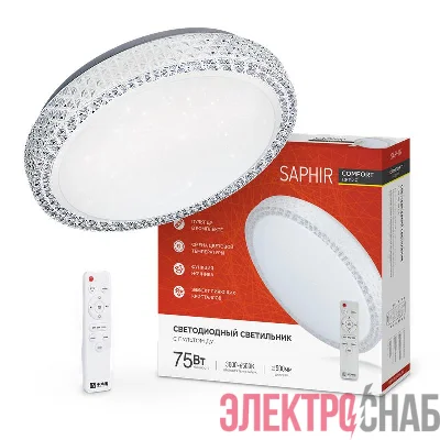 Светильник светодиодный COMFORT SAPHIR 75Вт 3000-6500К 6000лм 230В 500х115мм с пультом ДУ IN HOME 4690612035123