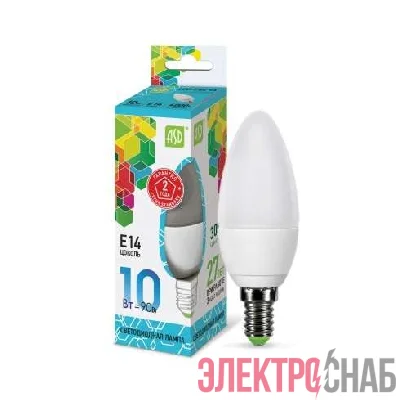 Лампа светодиодная LED-свеча-standard 10Вт 230В E14 4000К 900Лм ASD 4690612015576