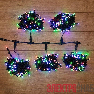 Гирлянда светодиодная "LED ClipLight" 5 нитей х20м 665LED мультиколор 50Вт 24В IP65 трансф. в компл. Neon-Night 323-509