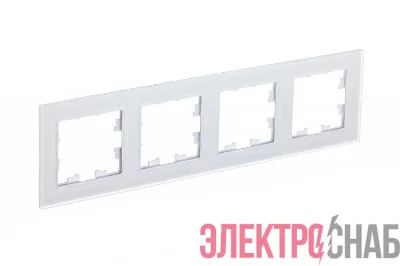Рамка 4-м AtlasDesign Nature матов. стекло бел. SE ATN330104