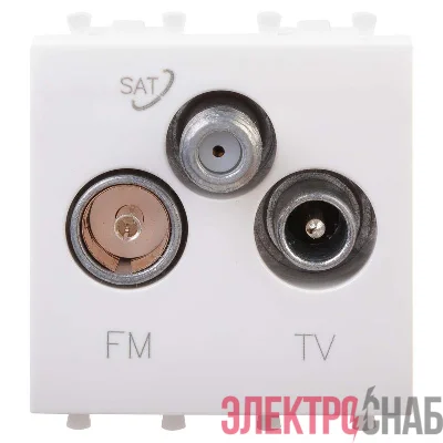 Розетка телевизионная TV/FM/SAT 2мод. 16А Avanti "Белое облако" DKC 4400532