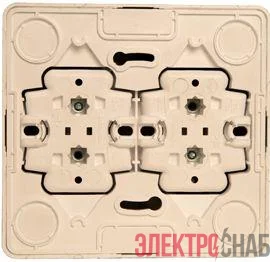 Розетка 4-м ОП Этюд 16А 250В с заземл. с заземл. защ. шторки крем. SE PA16-208K