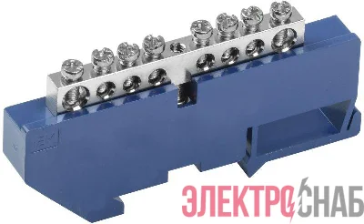 Шина нулевая на DIN-изол. Ni ШНИ-6х9-8-Д-С IEK YNN10-08-D-K07-N