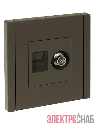 Розетка 2-м TV+RJ45 кат.5E FORTE&PIANO FP336 сер. IEK FP-AK20-1-K03