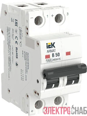 Выключатель автоматический модульный 2п B 50А M06N-DC ARMAT IEK AR-M06N-2-B050DC