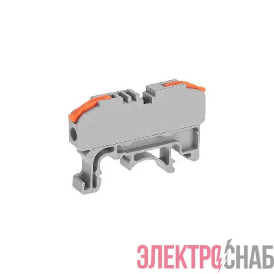 Клемма строительно-монтажная СМК проходная 222-421D 1п 0.08-4кв.мм с креплением на DIN-рейку сер. (уп.5шт) Rexant 07-6263-1-05