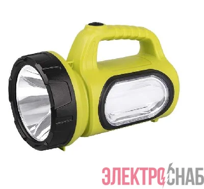 Фонарь-прожектор AccuF7-L3W/L10-gn 3Вт 160лм + боков. панель 10х0.25Вт 50лм IP20 аккумулятор 900мА.ч дальность луча прожектора 300м зел. ФАZА 5014855