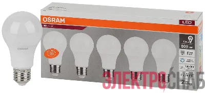 Лампа светодиодная LED Value LVCLA75 10SW/865 230В E27 2х5  RU  (уп.5шт) OSRAM 4058075577770