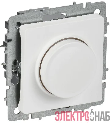 Светорегулятор поворотно-нажимной СП BRITE СС10-1-0-БрАБ 600Вт механизм арктич. бел. IEK BR-D20-0600-K91