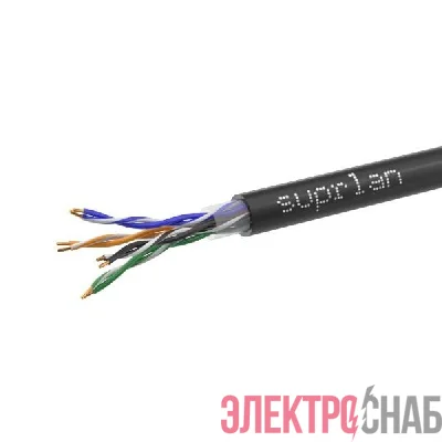 Кабель витая пара U/UTP кат.5E 4х2х0.51 24AWG solid Cu PE Out. Premium 305м (м) SUPRLAN 01-0311-2