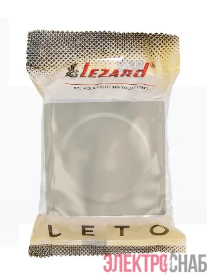 Розетка 1-м ОП LETO с заземл. с крышкой LETO ПБТ крем LEZARD 752-0300-123B
