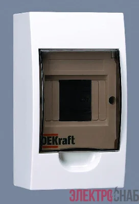 Корпус навесной ЩРН-П-4 20х11х9 4мод.IP41 пластик. DEKraft 31008DEK