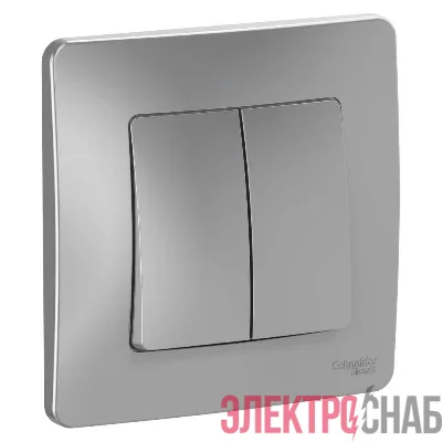 Переключатель проходной 2-кл. СП Blanca 10А IP20 (сх. 6+6) 250В алюм. SE BLNVS106603