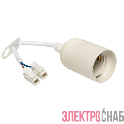 Патрон Е27 подвесной с клеммной колодкой пласт бел. (инд. пакет) EKF LHP-E27-w-p
