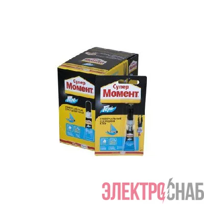 Клей-гель "Супер Момент гель" 3г (блист.1шт) шоу-бокс Момент C0036307