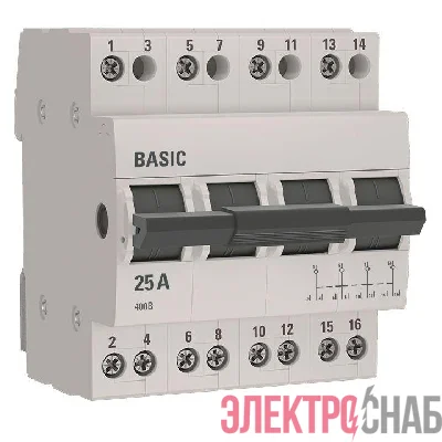 Переключатель трехпозиционный 4п 25А Basic EKF tps-4-25