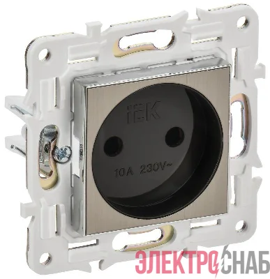 Розетка SKANDY 10А без заземл. без защ. шторок SK-R02N никель IEK SK-R10-10-K50