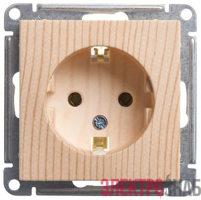 Розетка 1-м СП W59 16А IP20 с заземл. без защ. шторок механизм сосна SE RS16-154-7-86