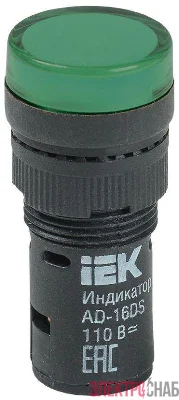 Лампа светосигнальная AD16DS d16мм 110В AC/DC зел. KARAT IEK BLS10-ADDS-110-K06-16