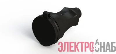 Розетка 1-м MultiSet 16А 250В IP44 с заземл. каучук черн. SE MST4002BK