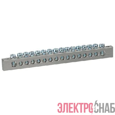 Шина PEN земля-ноль 6х9мм 16/2 никелированная с креплениями по краям NO-224-87 Эра Б0062983